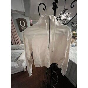 half zip womens white sweatshirt